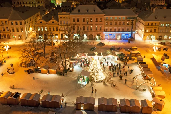 Рождественский рынок в Литомерице, Чехия — стоковое фото