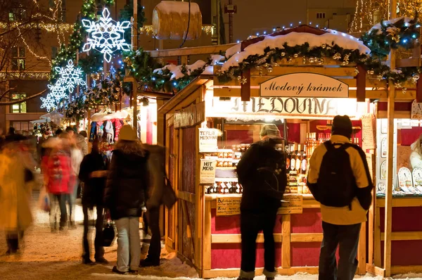 Julmarknad i Prag Royaltyfria Stockfoton