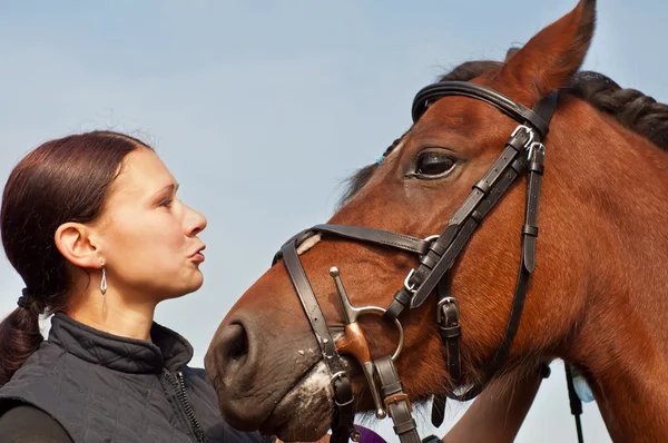 Horse and Equestrienne — Stock Photo, Image