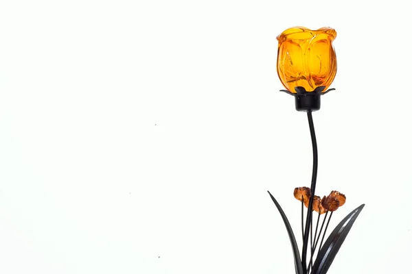 Помаранчеві троянди зі скла — стокове фото
