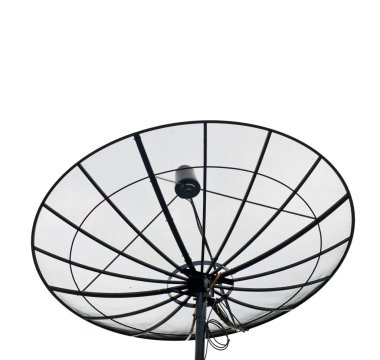 Satellite dish black isolated clipart