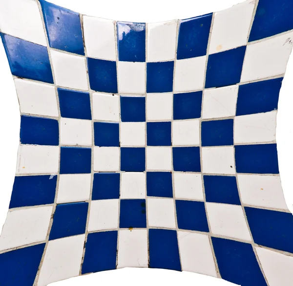 Blaue und weiße quadratische Fliesen — Stockfoto