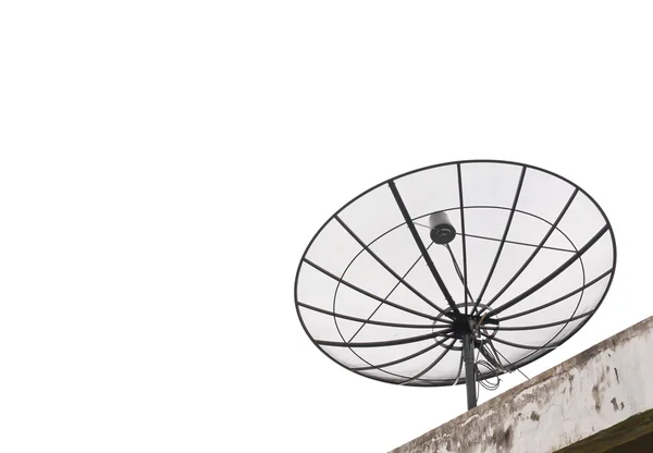 Antena parabólica preta isolada — Fotografia de Stock