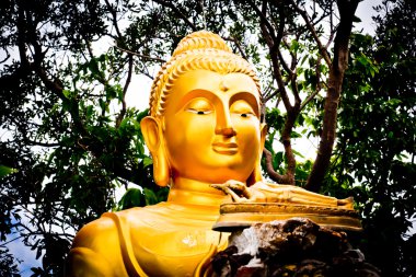 Buddha statue filled with compassion clipart