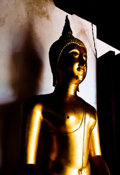 Statua di Buddha luce e ombra — Foto Stock