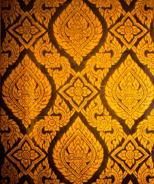 Thai style pattern design handcraft on wood — Stock Photo, Image