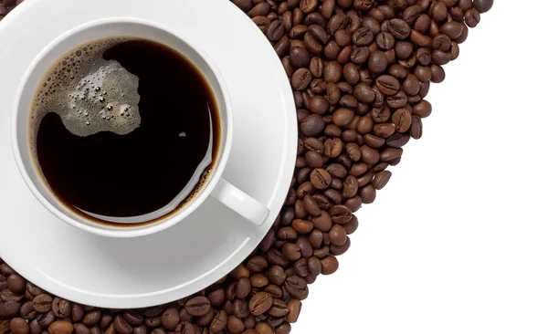 コーヒーカップと豆 — ストック写真