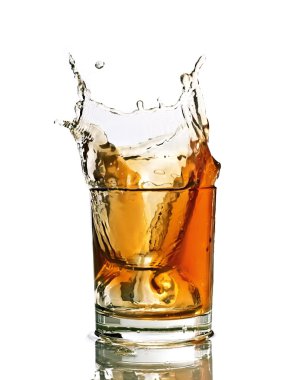 Whiskey splash in a glass clipart