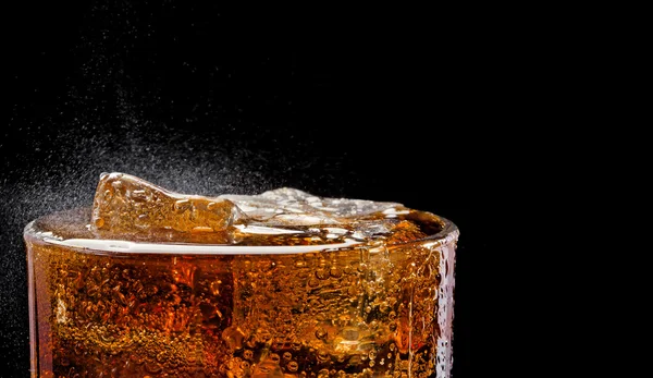 Cola glass with ice — Stock Photo, Image