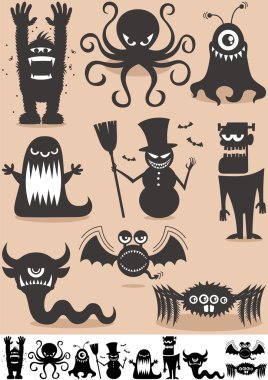 Silhouette Monsters clipart