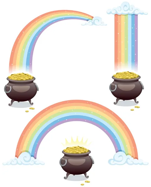 Pot & Rainbow — Stockvector