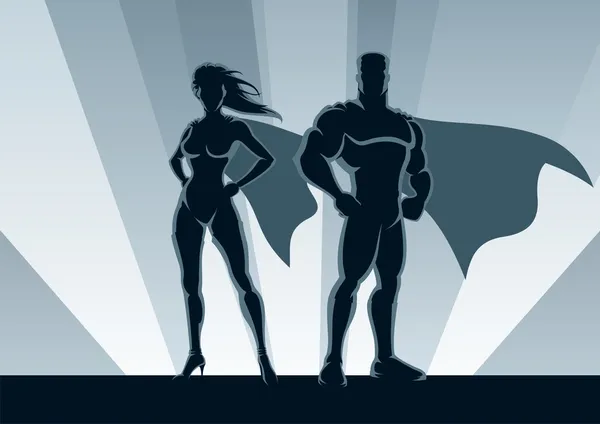 Superheldenpaar — Stockvektor