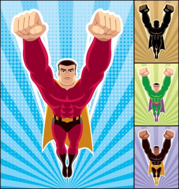 Superhero Flying clipart