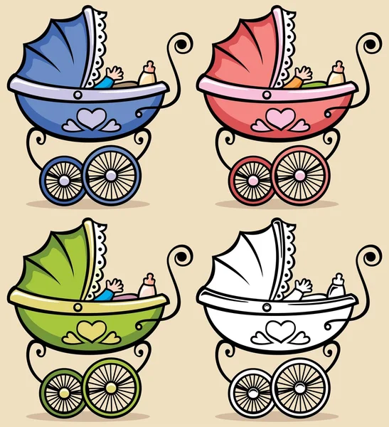 Baby Stroller — Stock Vector