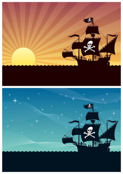 Pirate achtergronden — Stockvector