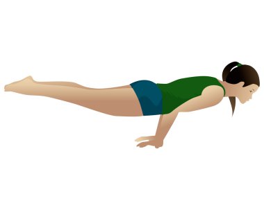 Young woman practicing yoga Mayurasana clipart