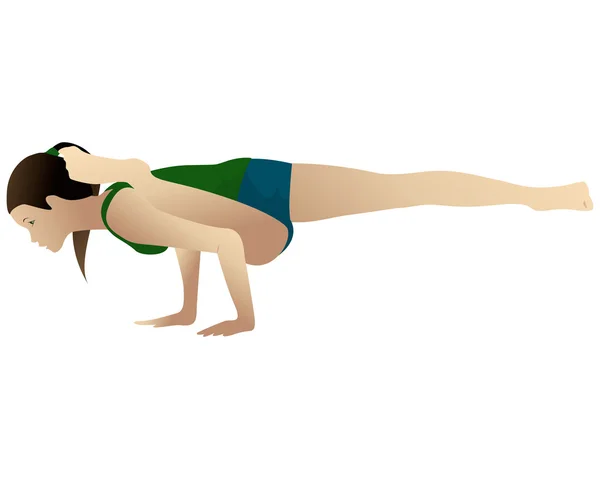 Ung kvinna öva yoga eka pada koundinyasana — Stockfoto