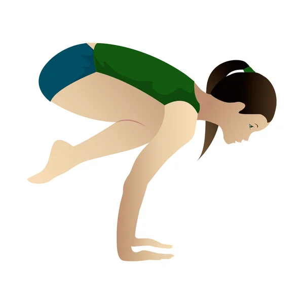 Young woman practicing yoga Bakasana — Stock Photo, Image