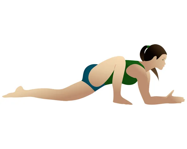 Junge Frau in Yoga-Eidechsenpose — Stockfoto