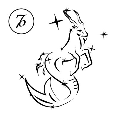 Capricorn zodiac sign clipart