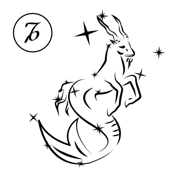 Signo del zodíaco capricornio — Vector de stock