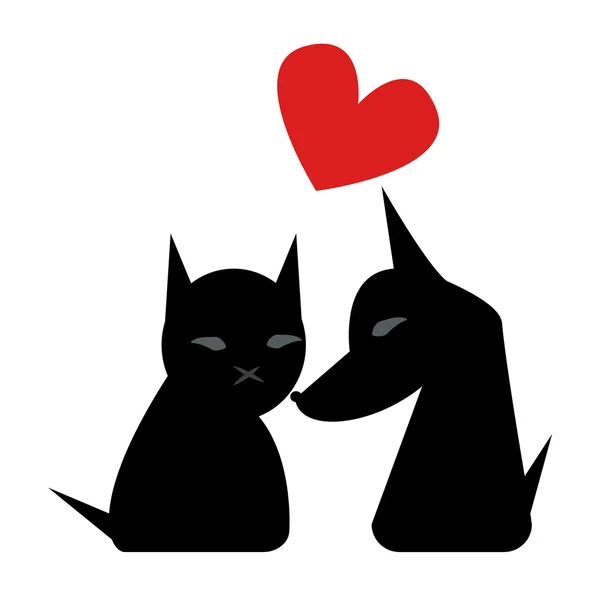 Gato y perro — Archivo Imágenes Vectoriales