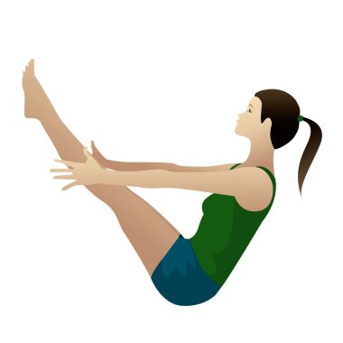 Navasana, boat pose clipart