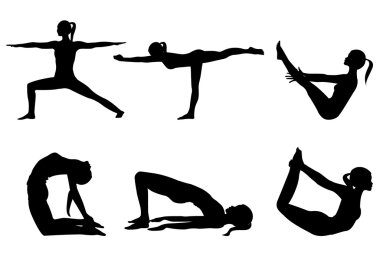 Yoga series silhouettes 3 clipart