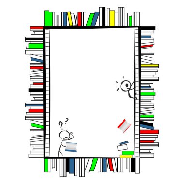 Frame made of books clipart