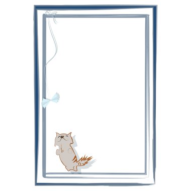 Playful kitten on frame clipart