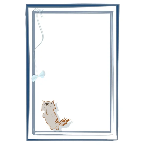 Stock vector Playful kitten on frame