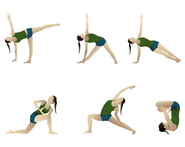 Yoga series 6 positions. clipart