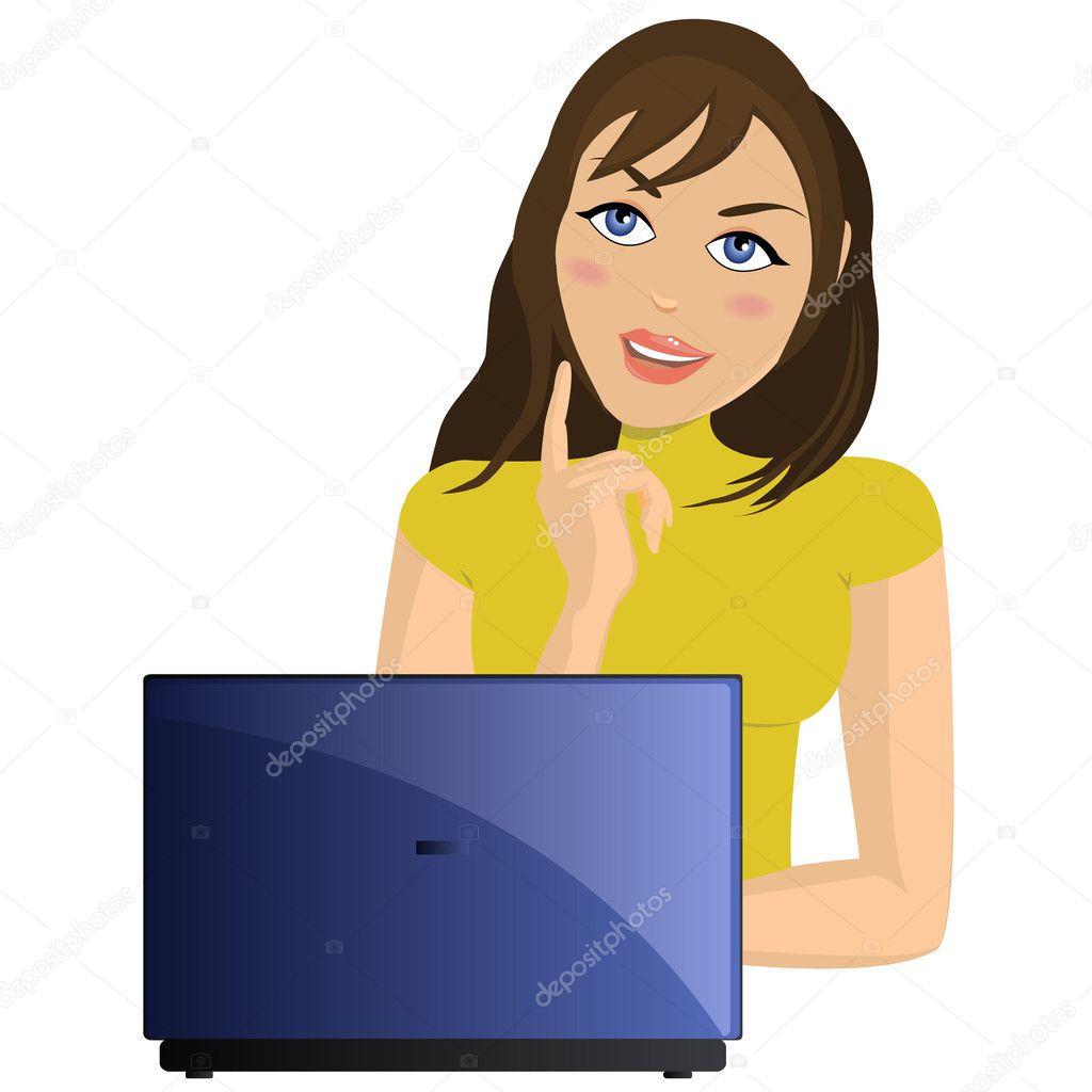 Girl working on lap top