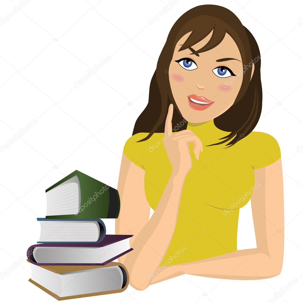 Young woman with books