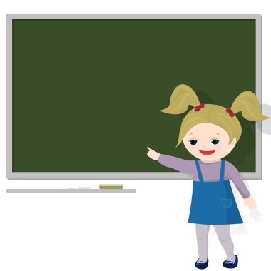 Girl in classroom clipart