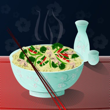 A bowl of hot, delicious noodles