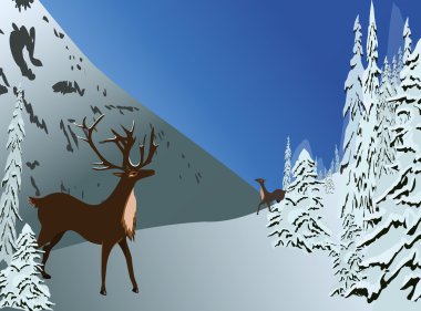 Winter scenery clipart