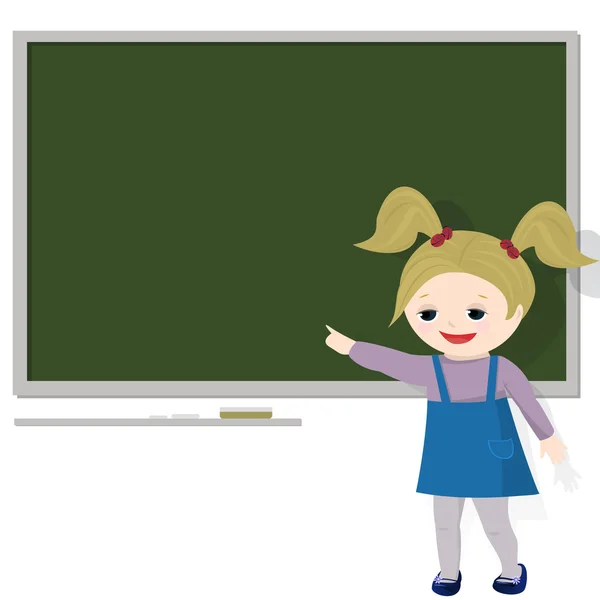 教室の少女 — ストックベクタ