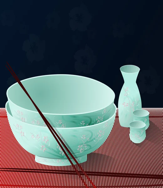 Vaisselle japonaise — Image vectorielle