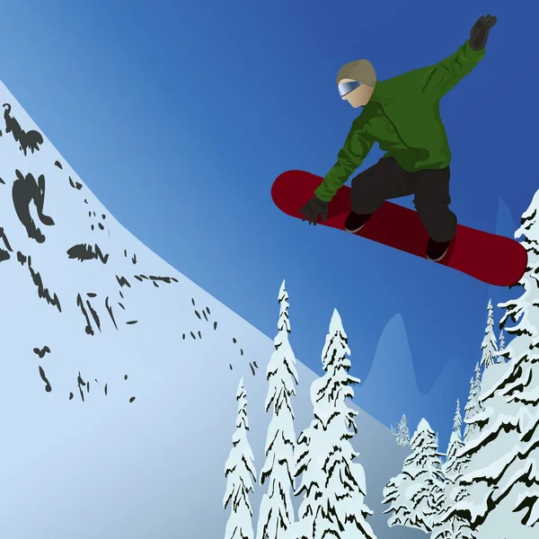 Snowboarden — Stockvector