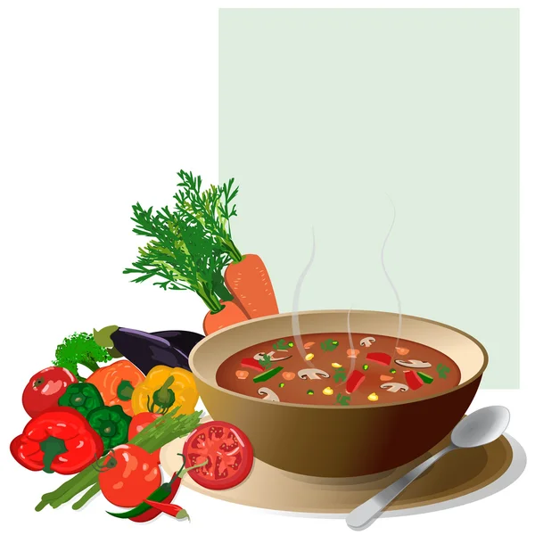Sopa vegetal — Vetor de Stock