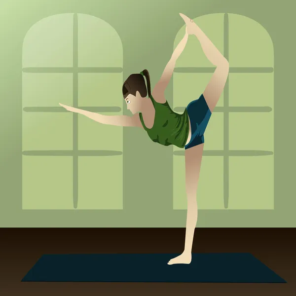 Postura de yoga — Vector de stock