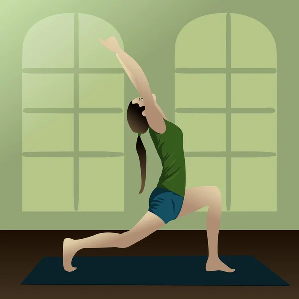 Pose de yoga virabhadrasana — Image vectorielle