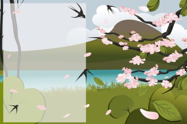 Spring scene clipart