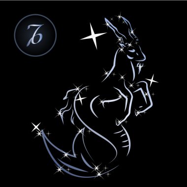 Capricorn/Lovely zodiac sign formed by stars clipart