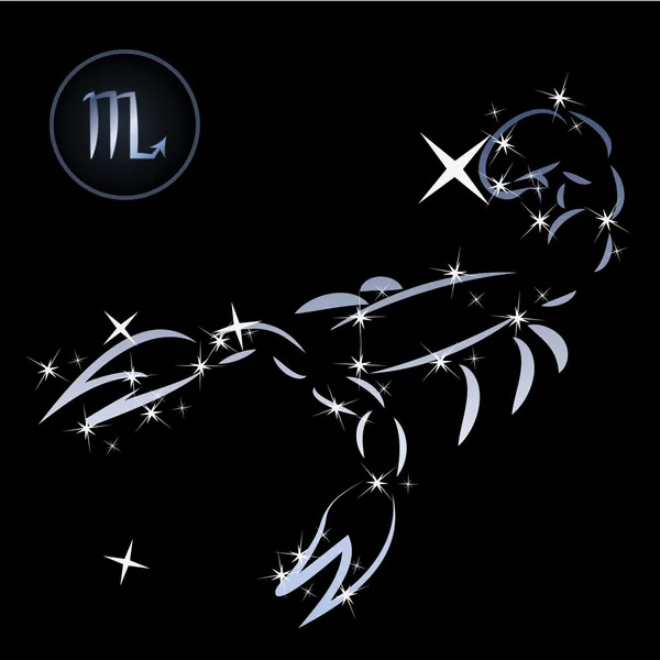 Scorpion / Beau signe du zodiaque formé par les étoiles — Image vectorielle