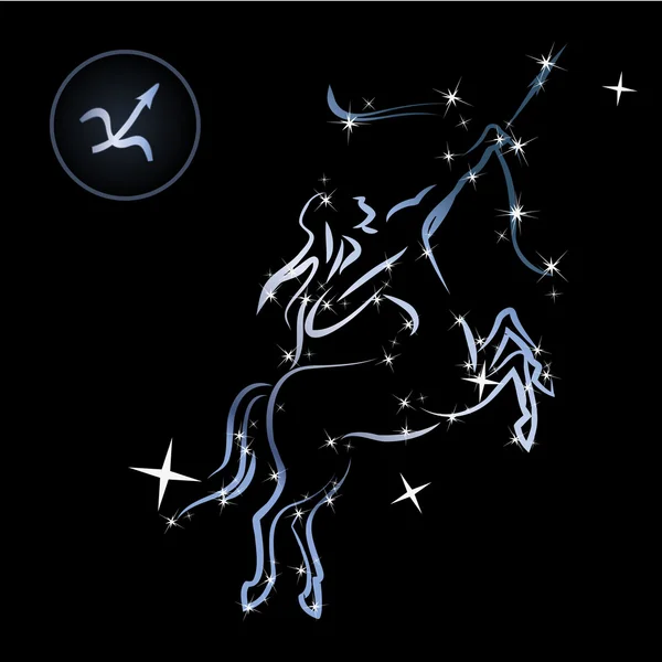 Знак зодіаку Стрільця/Лове, сформований зірками — стоковий вектор