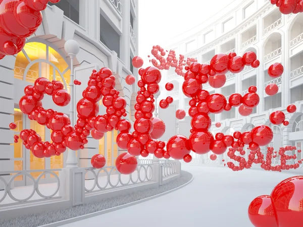 Retail gatan med försäljning ord bestå av bubblor. — Stockfoto