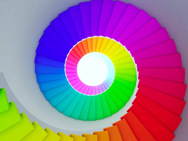 Colorful spiral stair to the future. — Stock Photo, Image