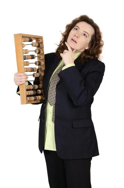 hesaplama aygıtı elinde olan kadın